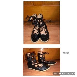 🥿Laced up espadrille sandal